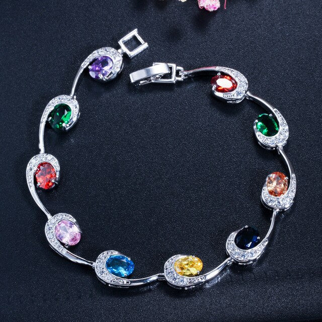 Moissanite Gemstone Charm Bracelet