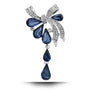 Water drop Rhinestone Bow Brooch