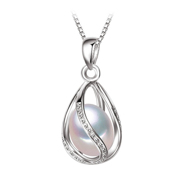 Freshwater Pearl Cage Pendant Necklace