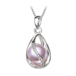 Freshwater Pearl Cage Pendant Necklace