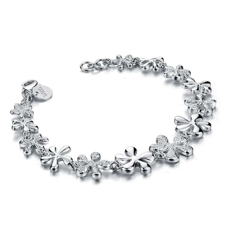 Solid 925 Silver Charm Bracelet