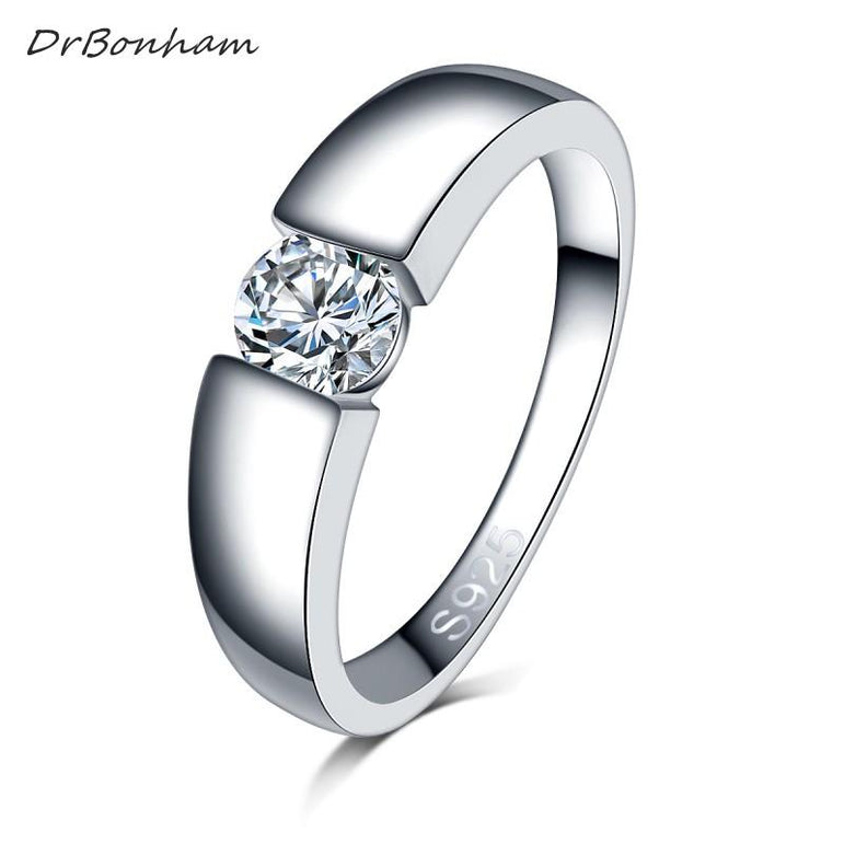 Sterling Silver Round Diamond Promise Ring