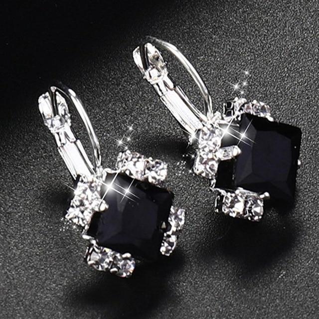 Square Rhinestones Drop Earrings