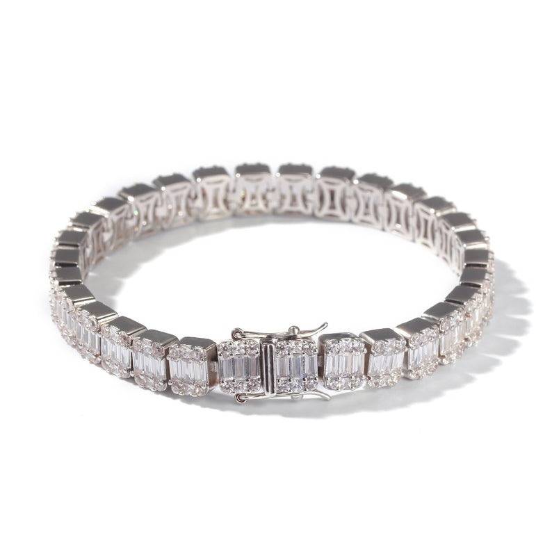 Ice Out Baguette Cluster Bracelet