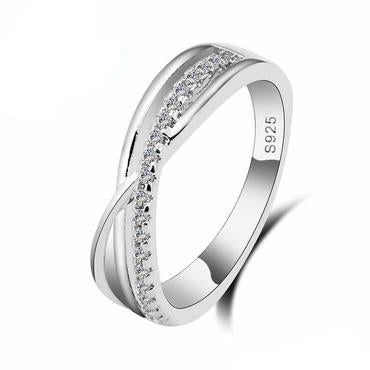 Luxury Letter Xcross Promise Ring