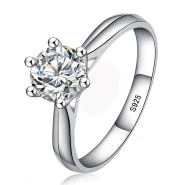 Solitaire CZ Stone Wedding Ring