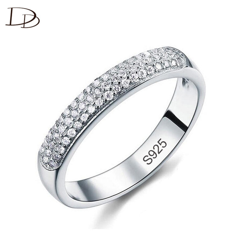 DODO Luxury Full AAA Zircon Rings For Women Silver Color Band Rings Jewelry Promise Wedding Anel Statement Anillos Wholesale