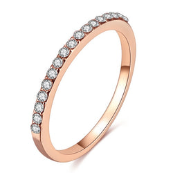 Rose Gold Color Twist Classical Cubic Zirconia Wedding Engagement Ring for Woman Girls Austrian Crystals Gift Rings Bague Femme