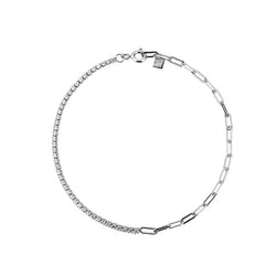 Double Style Sterling Silver Link Bracelet