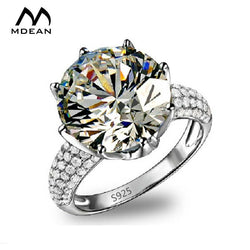 MDEAN Big AAA Zircon Jewelry White Gold Color Rings luxury engagement wedding  rings for women   accessories Size 6 7 8 9 MSR064