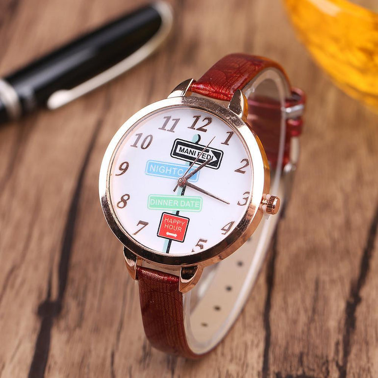 Indicator Pattern Casual Quartz Wrist Watch