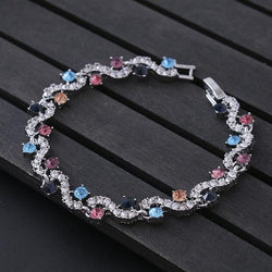 Blue Crystal Bracelet With Rhinestone