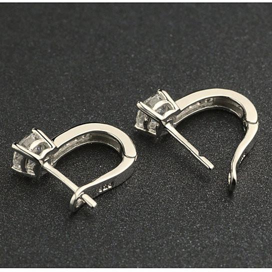 Sterling Silver Simulated Diamond Huggie Earrings