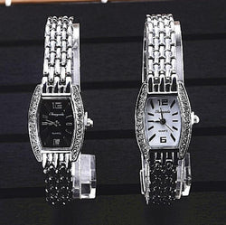 Silver Bracelet Women Luxury Rhinestone Watch