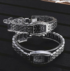 Silver Bracelet Women Luxury Rhinestone Watch
