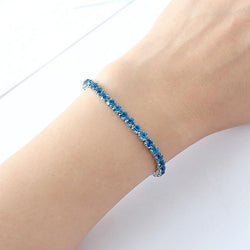 Blue Crystal Bracelet With Rhinestone