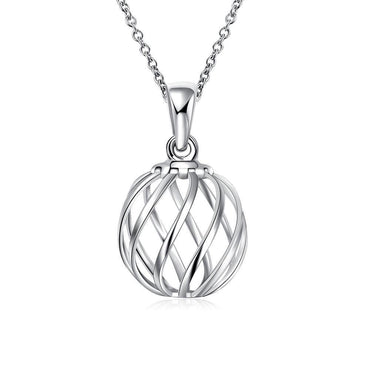 Intertwined Ball 18K White Gold Plated Necklace