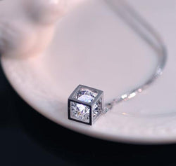 Square Love Cube Diamond Necklace