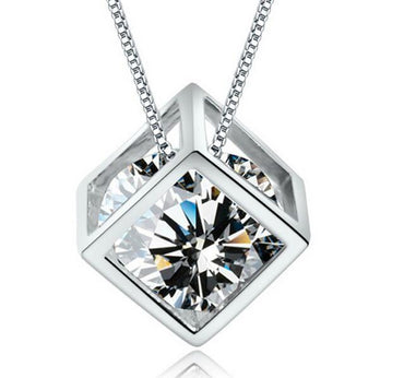 Square Love Cube Diamond Necklace