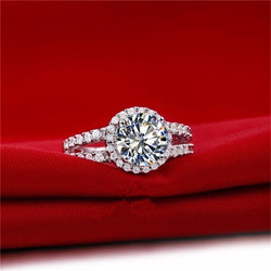 YHAMNI Fashion Jewelry Ring Have S925 Stamp Real 925 Sterling Silver Ring Set 2 Carat CZ Diamond Wedding Rings for Women 510
