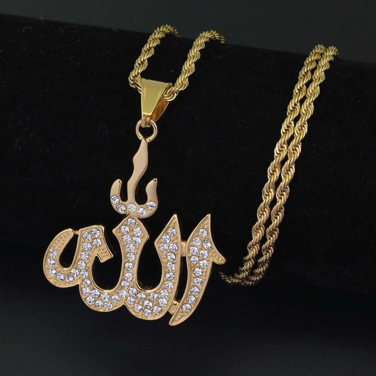 Islamic Muslims Diamonds Pendant Necklace