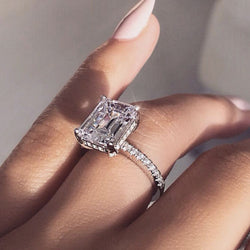Statement ring 925 Sterling silver Princess cut Diamond Engagement wedding band rings for women men Party Jewelry Gift