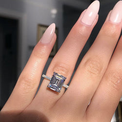 Statement ring 925 Sterling silver Princess cut Diamond Engagement wedding band rings for women men Party Jewelry Gift
