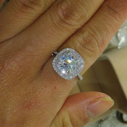 Gemstone Simulated Diamond Engagement Ring
