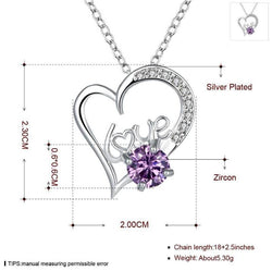 Heart Shape Gem Stone Pendant Necklace